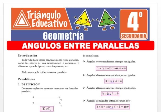 Ángulos entre Paralelas para Cuarto de Secundaria – Fichas GRATIS
