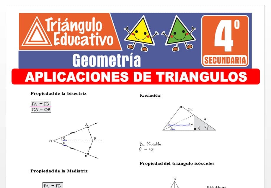 Aplicaciones de Triángulos para Cuarto Grado de Secundaria