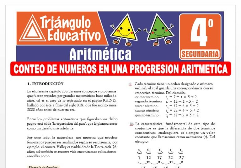 ᐈ Aritmética para Cuarto de Secundaria – 21 Fichas GRATIS