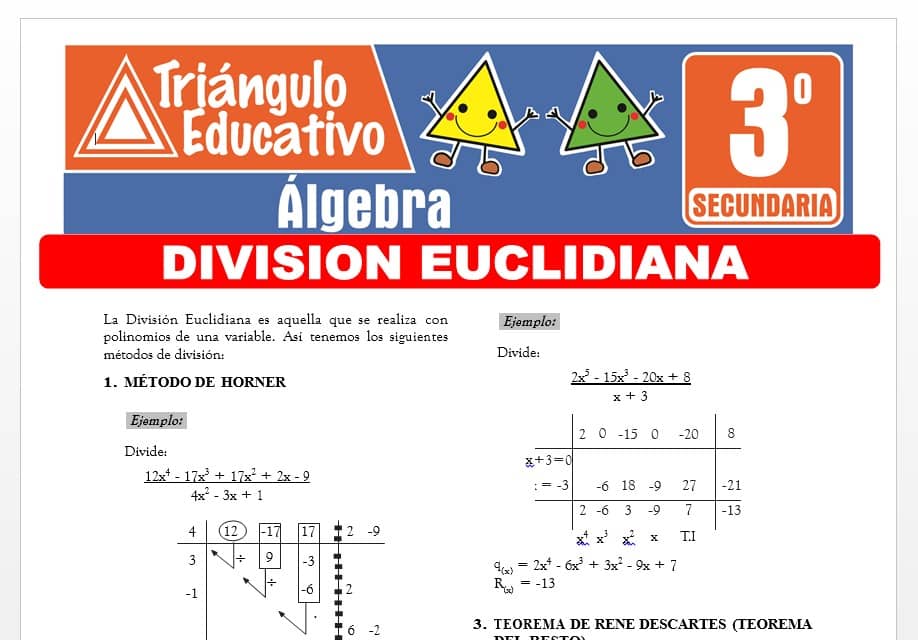 División Euclidiana para Tercer Grado de Secundaria