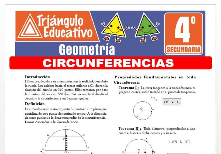 Ejercicios de Circunferencias para Cuarto de Secundaria – Fichas GRATIS