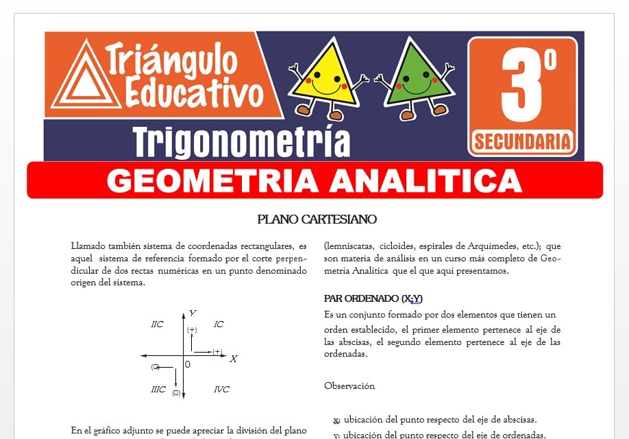 Geometría Analítica para Tercer Grado de Secundaria