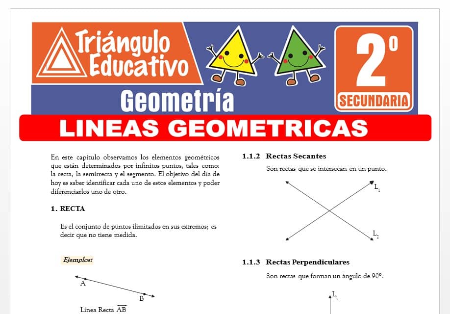 Líneas Geométricas para Segundo Grado de Secundaria