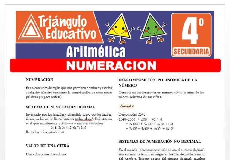 ᐈ Aritmética para Cuarto de Secundaria – 21 Fichas GRATIS