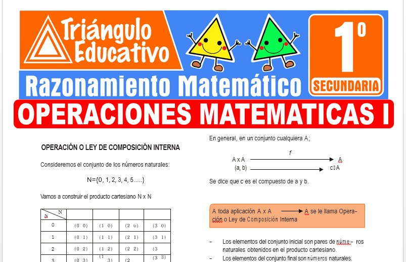 Ficha de Operaciones Matemáticas I para Primer Grado de Secundaria