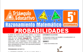 Probabilidades para Quinto de Secundaria – Fichas GRATIS