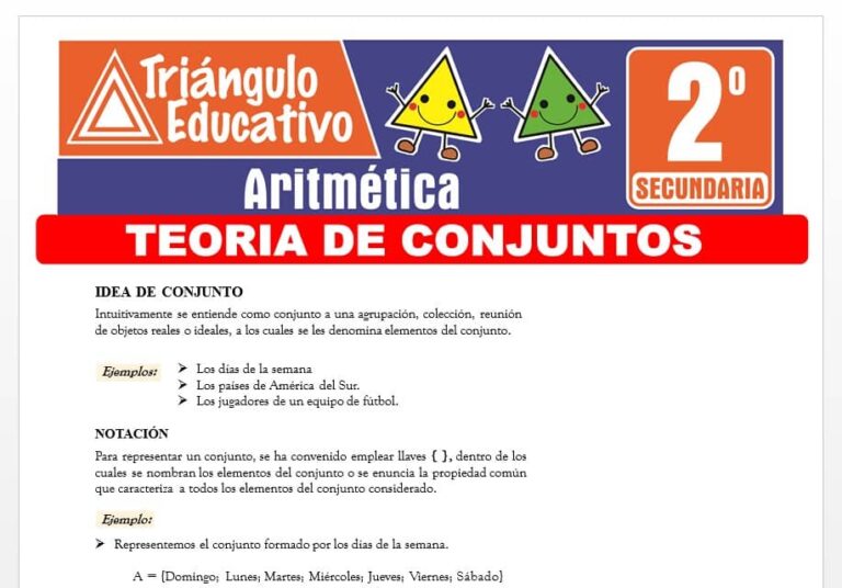 Teoría de Conjuntos para Segundo de Secundaria – Fichas GRATIS